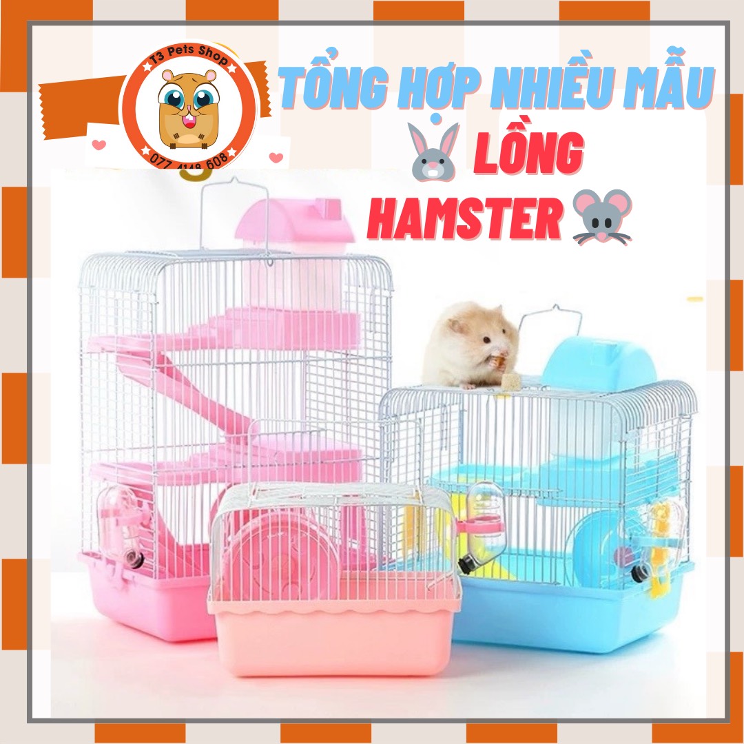 tổng hợp các mẫu lồng sắt nuôi hamster (mini, hoàng tử, eskimo, ngăn đôi,homestay,...) - T3 PETS SHOP