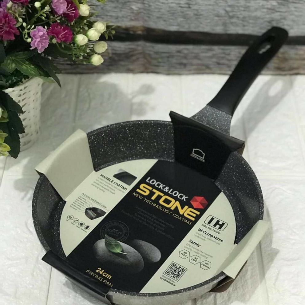 Premium 7-Layer Stone Pan 24cm Locknlock Lca6243D (Guaranteed to Be Authentic, as Pictured)