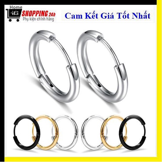 Bông tai khuyên tai xỏ lỗ vòng tròn trơn