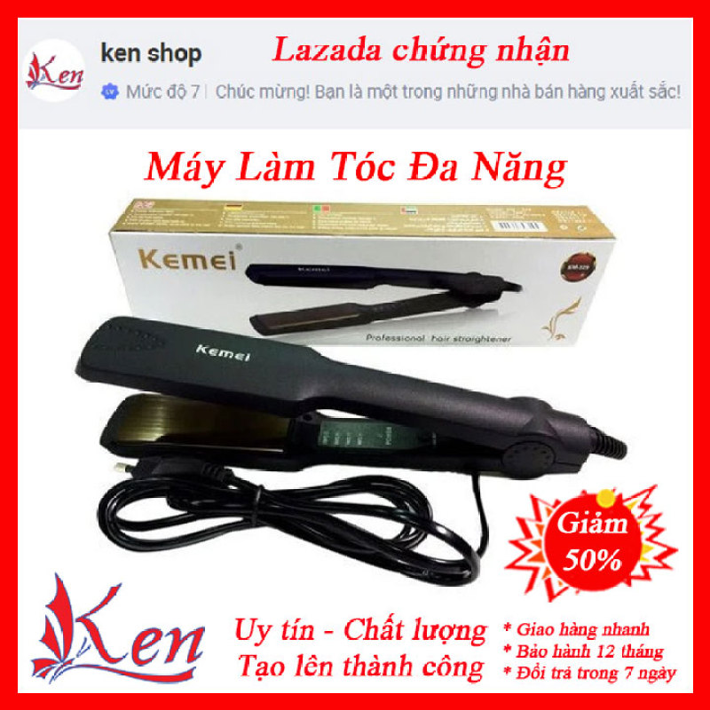 Máy Duỗi Tóc 4 Mức Chỉnh Nhiệt Kemei KM 329 - Máy làm tóc kemei - May lam toc - May duoi toc nhập khẩu