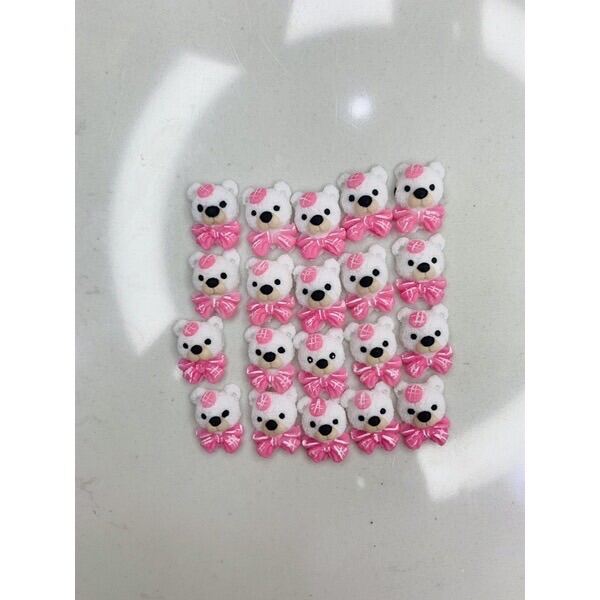 Gấu bột nail - gấu nơ gắn móng tay siêu xinh