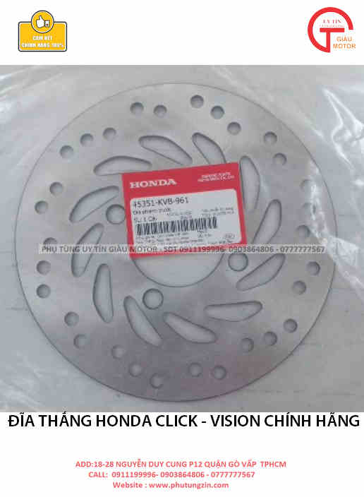 THẮNG ĐĨA XE HONDA CLICK - VISION CHÍNH HÃNG