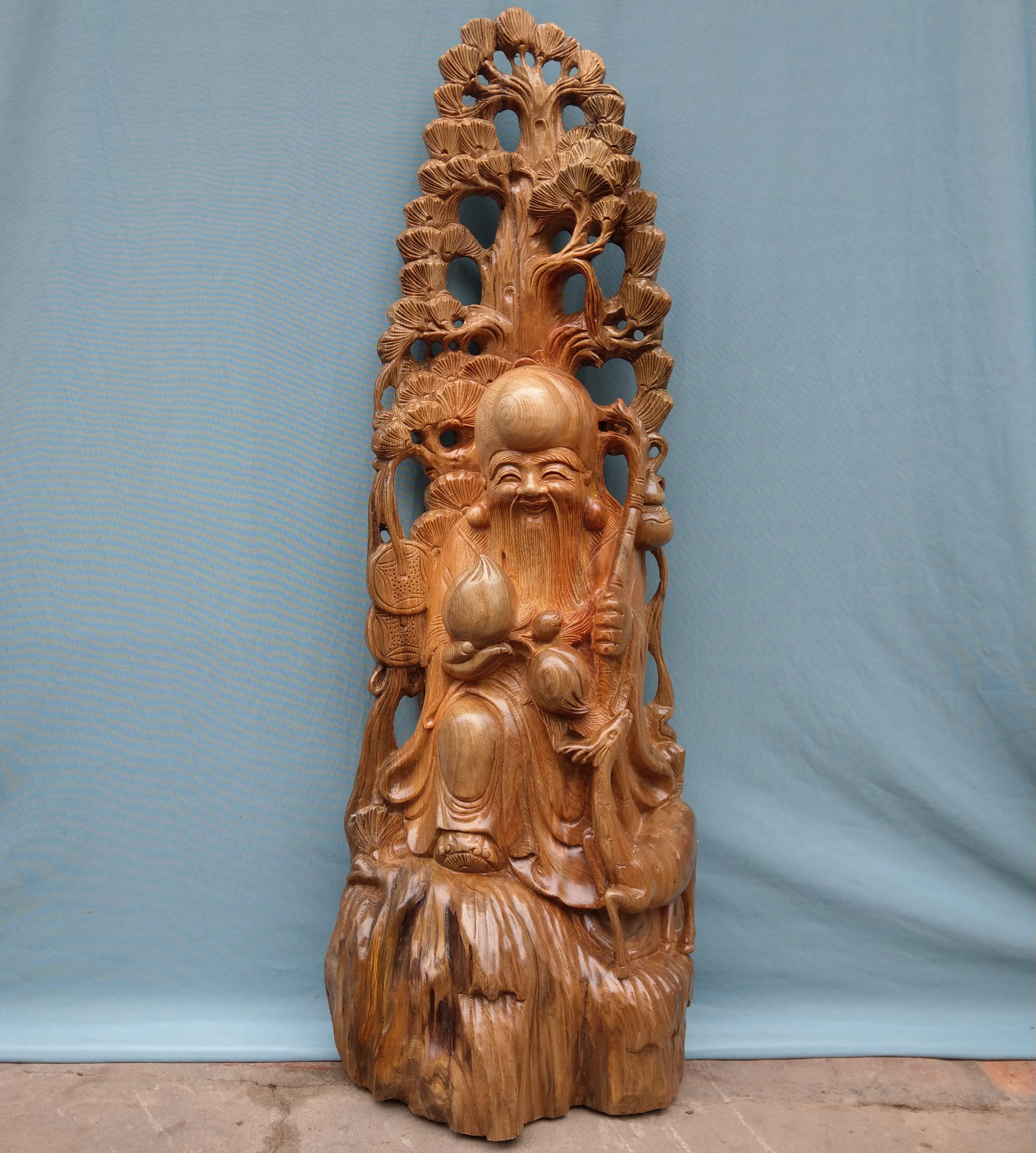 Tượng ông thọ - cao 70cm - gỗ pơ mu - khắc thủ công
