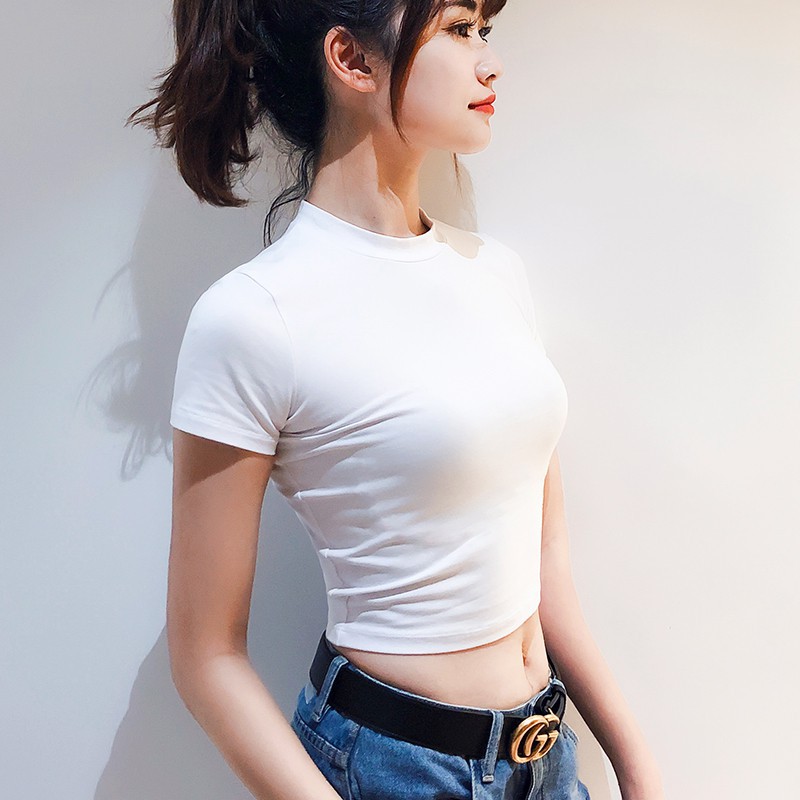 Áo crotop cộc tay cổ tròn from ôm thời trang