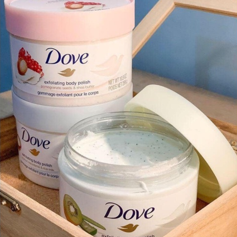 Tẩy Tế Bào Chết Toàn Thân DOVE Exfoliating Body Polish, Tẩy Da Chết Dưỡng Ẩm Chăm Sóc Da Body Bản Dove Đức Saikou