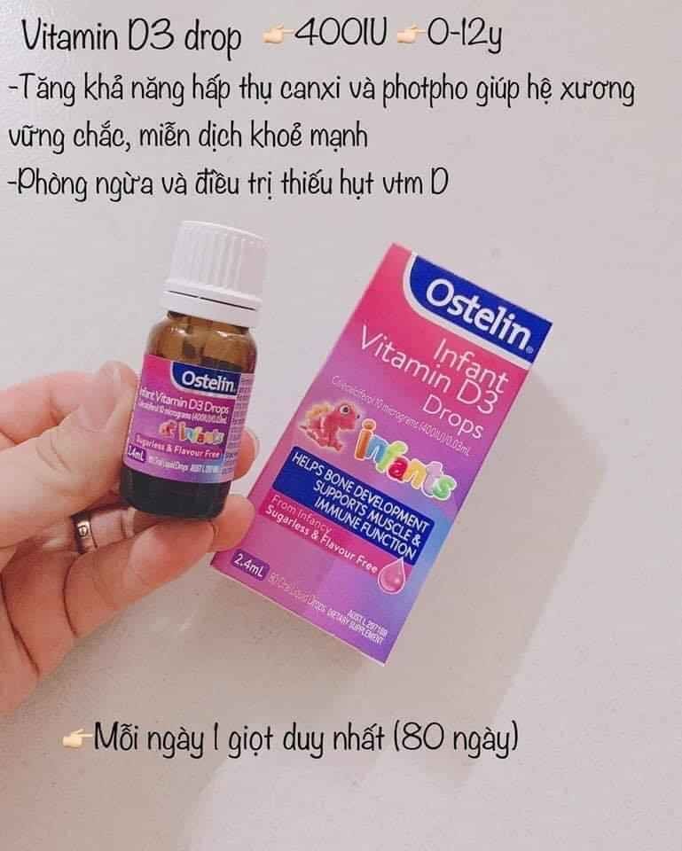 Vitamin D3 Trẻ Sơ Sinh Úc Nhỏ Giọt Ostelin