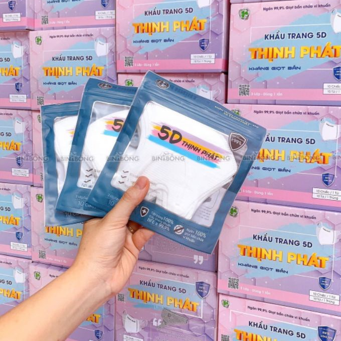 Khẩu trang y tế kháng khuẩn 5D Thịnh Phát