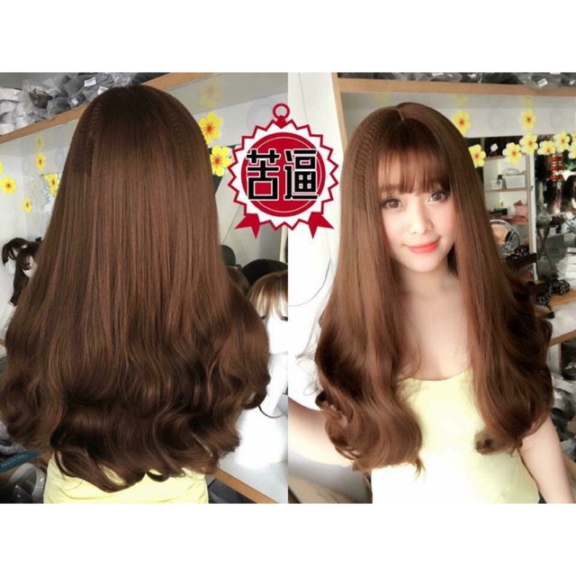 Tóc giả nguyên đầu xoăn đuôi 50cm ❤️💕FREESHIP❤️💕 cả đầu 1574