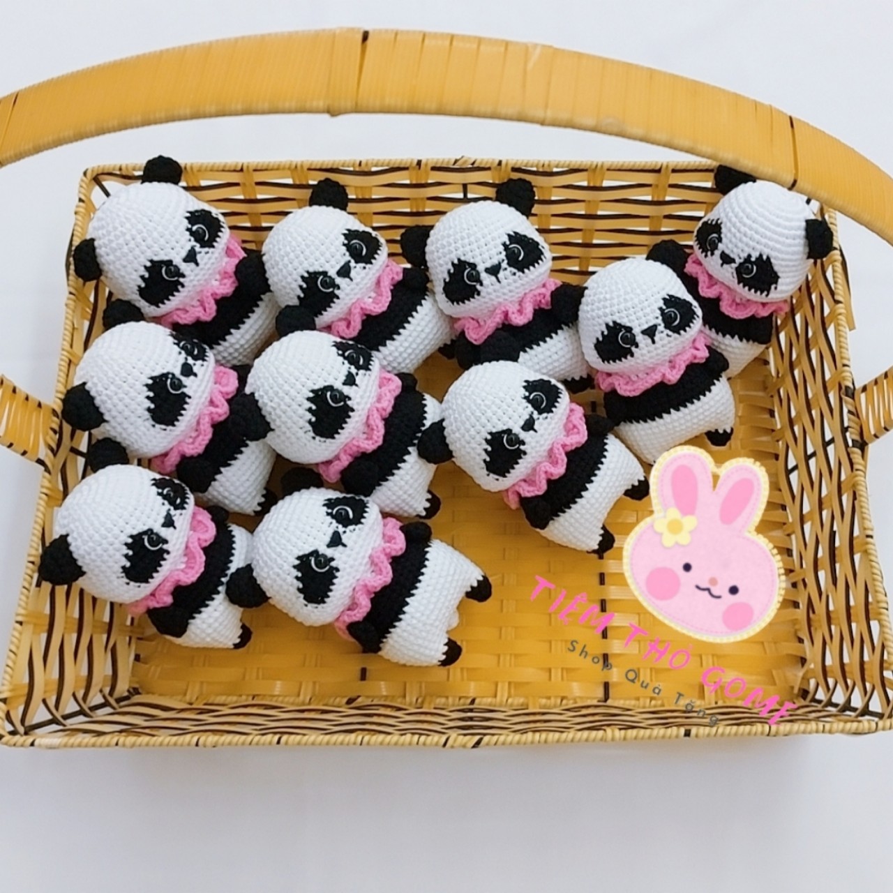 Thú len nhồi bông handmade - Gấu trúc len handmade