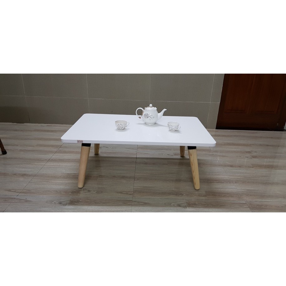 Bàn trà sofa 80-50cm chân gỗ tần bì