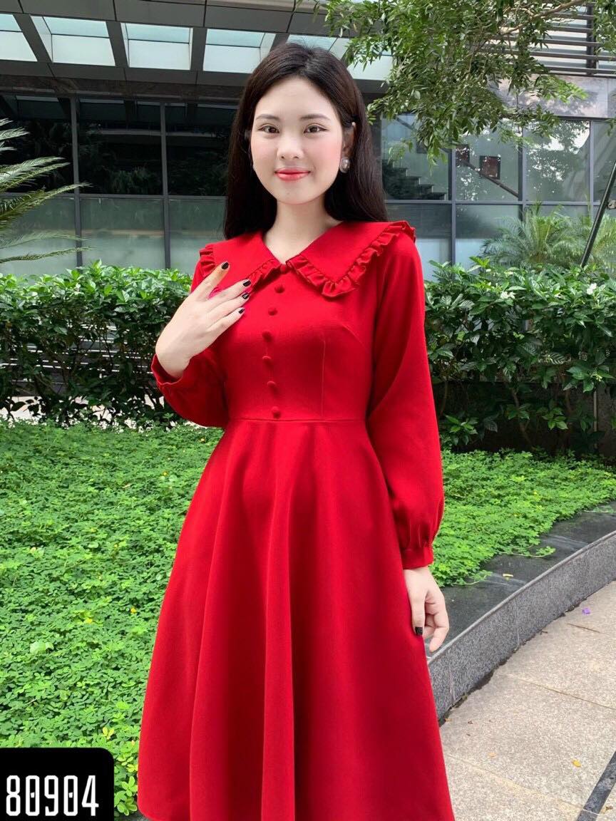 [HCM]ĐẦM XÒE DỰ TIỆC DÀI TAY PHỐI BÈO SANG TRỌNG