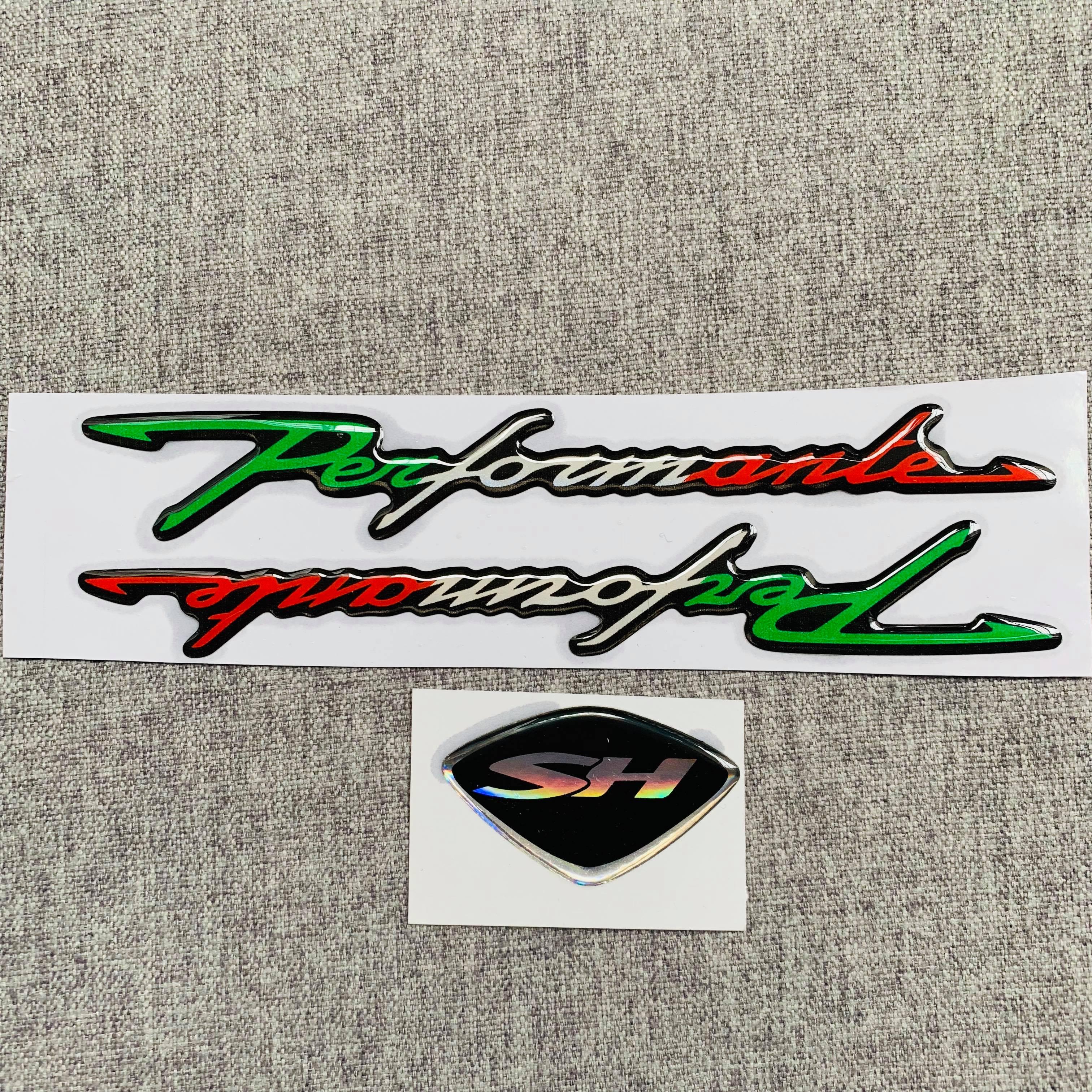 COMBO TEM LOGO CHỮ SH ĐEN VÀ CHỮ PERFORMANCE 3 MÀU CHO DÒNG XE SH