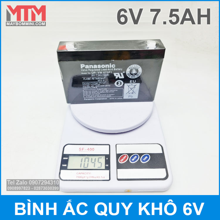 Bình ắc quy khô 6V 7.5Ah