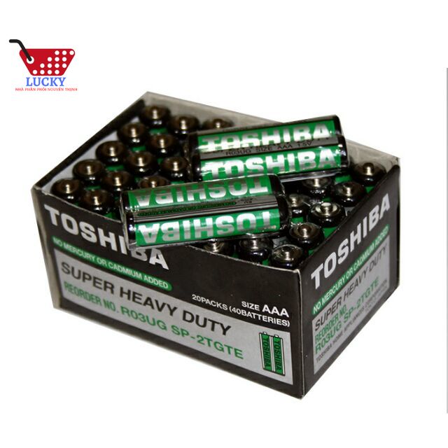 1 hộp pin 40 viên toshiba 1,5v ,aaa,3a dùng cho remote máy lạnh, đồ chơi trẻ em...pin nhí