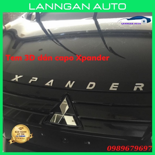 Chữ dán, decal logo nổi XPANDER Nhựa ABS mạ crom