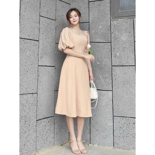 ĐẦM CỔ  VUÔNG, TAY PHỒNG (có ảnh thật) MS165