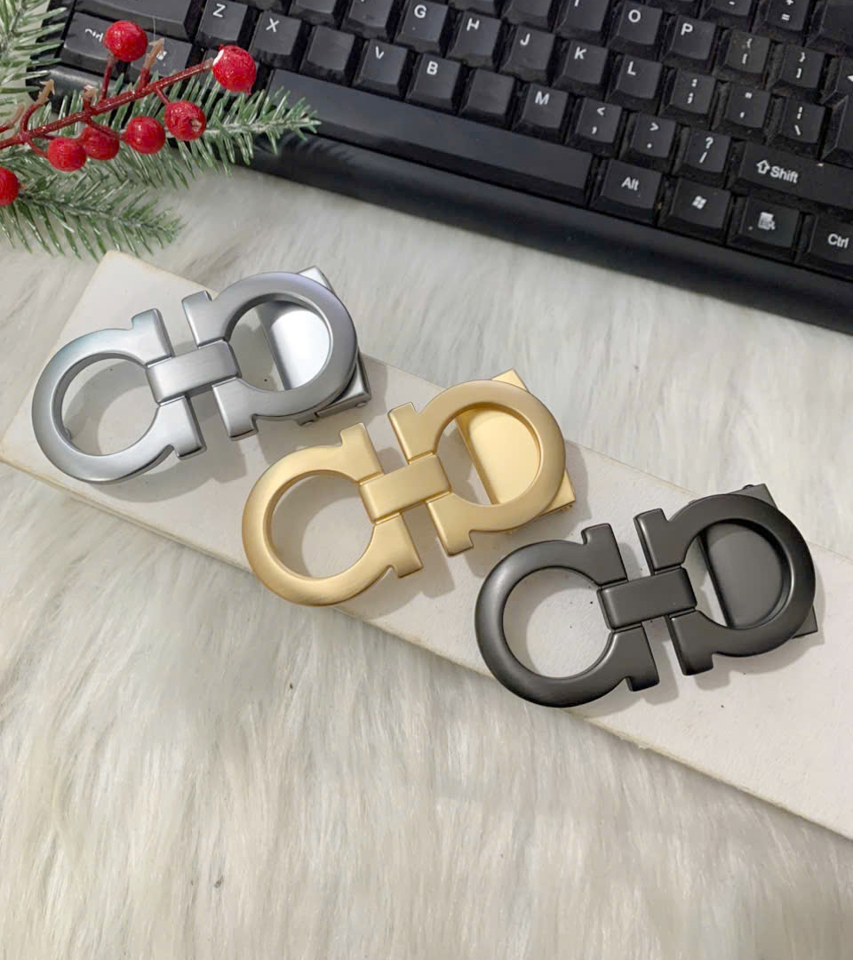 Mặt thắt lưng chữ A bấm lỗ cao cấp dùng cho dây 3,2cm
