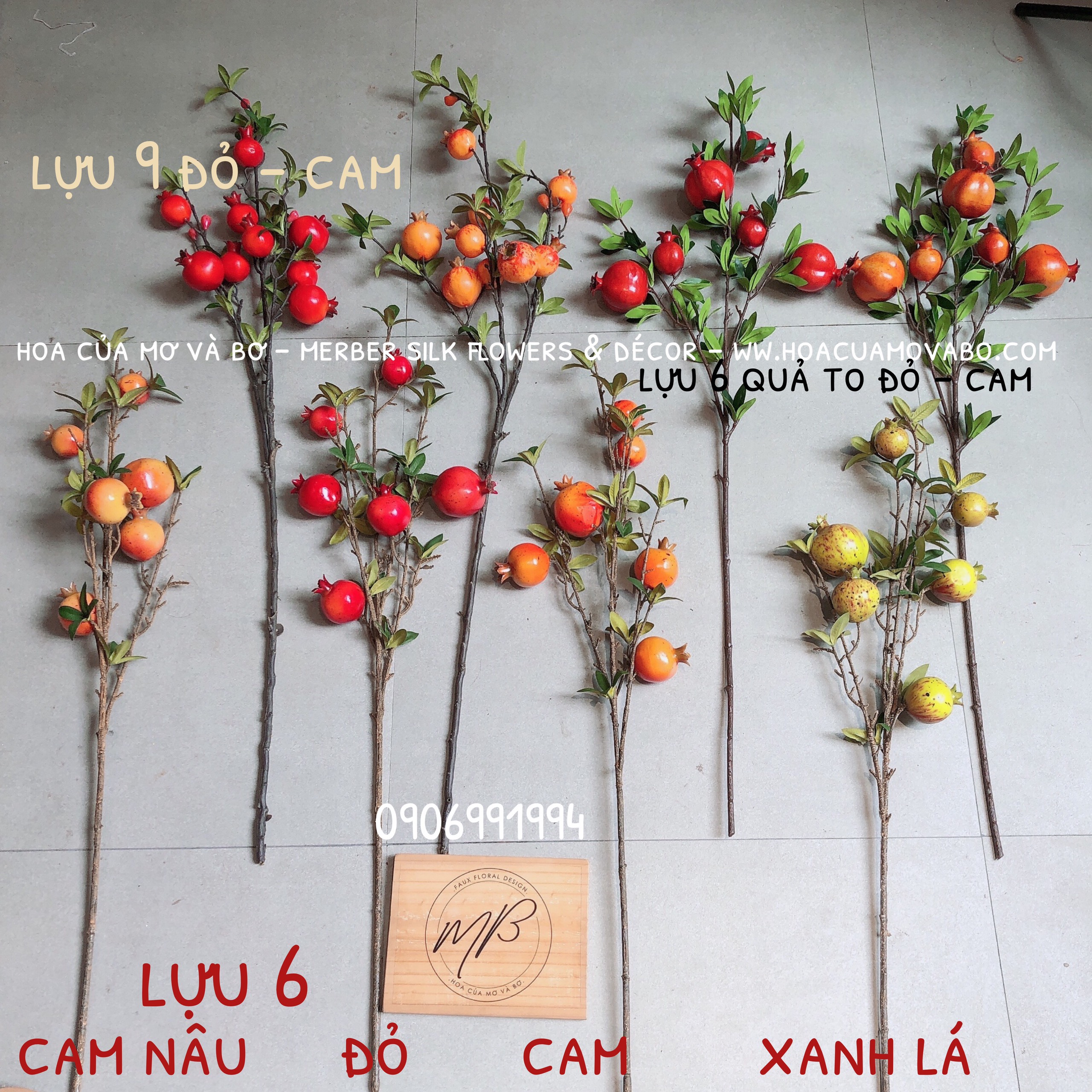 Cành lựu giả trang trí (ảnh chụp thật)