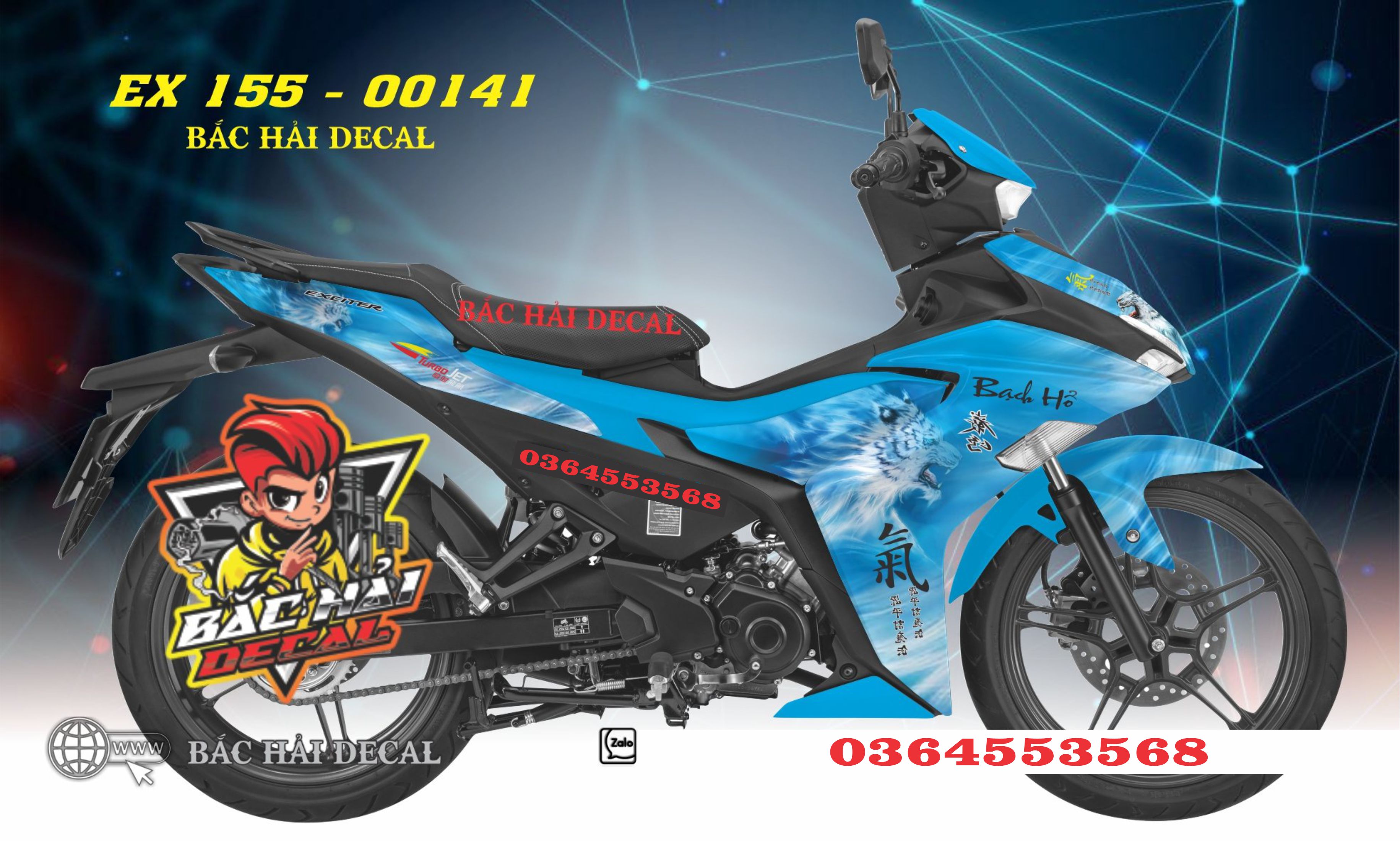 TEM TRÙM EXCITER 155 BẠCH HỔ