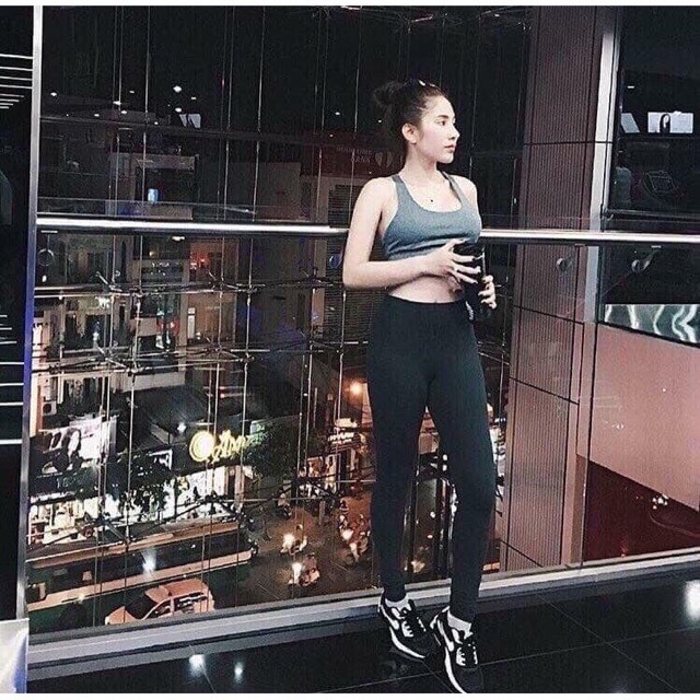 Quần legging nữ cạp cao xuất Hàn siêu co giãn