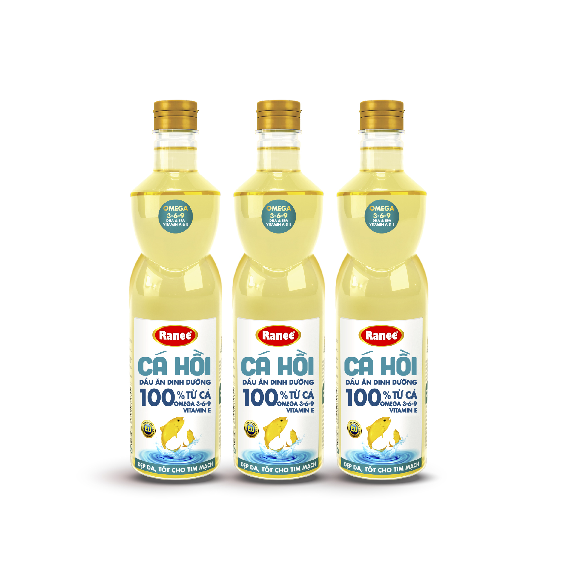 Combo 3 chai dầu ăn Ranee Cá Hồi 950ml (950ml/chai x 3 chai)