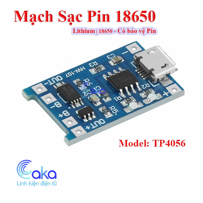 Mạch sạc pin lithium - li-ion - 18650 tp4056 cổng microusb