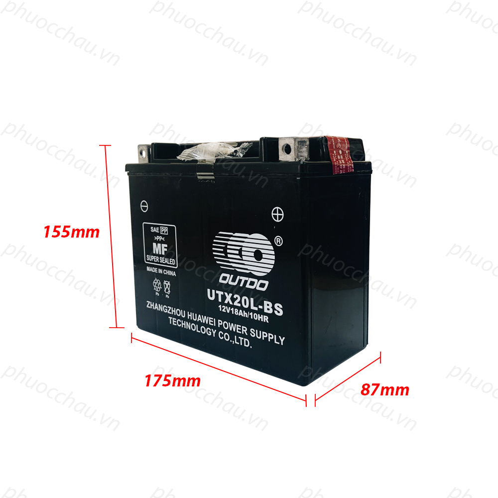 Ắc Quy Xe Máy OUTDO UTX20L-BS (12V-18AH) - Bình Ắc Quy 12V