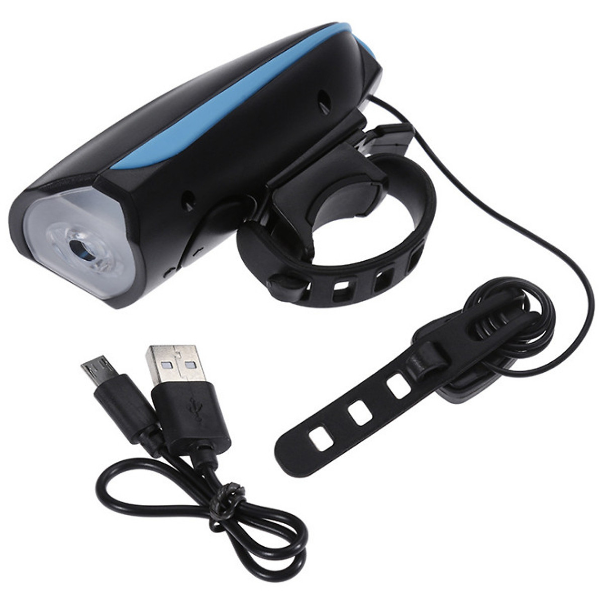 Đèn xe đạp có còi sạc USB cao cấp