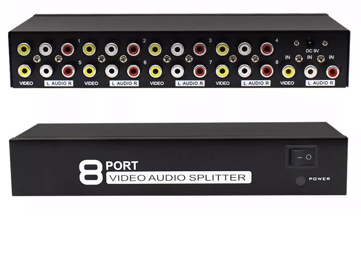 Bộ chia AV 1 ra 8 Video + Audio L/R