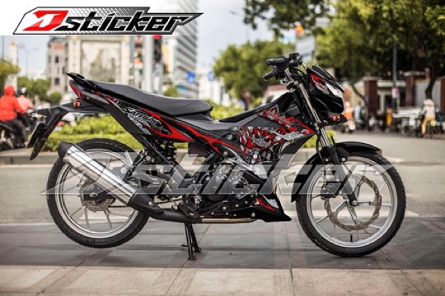Tem Samurai Satria ( Raider ) Rời Xe Đen - Tem Đỏ