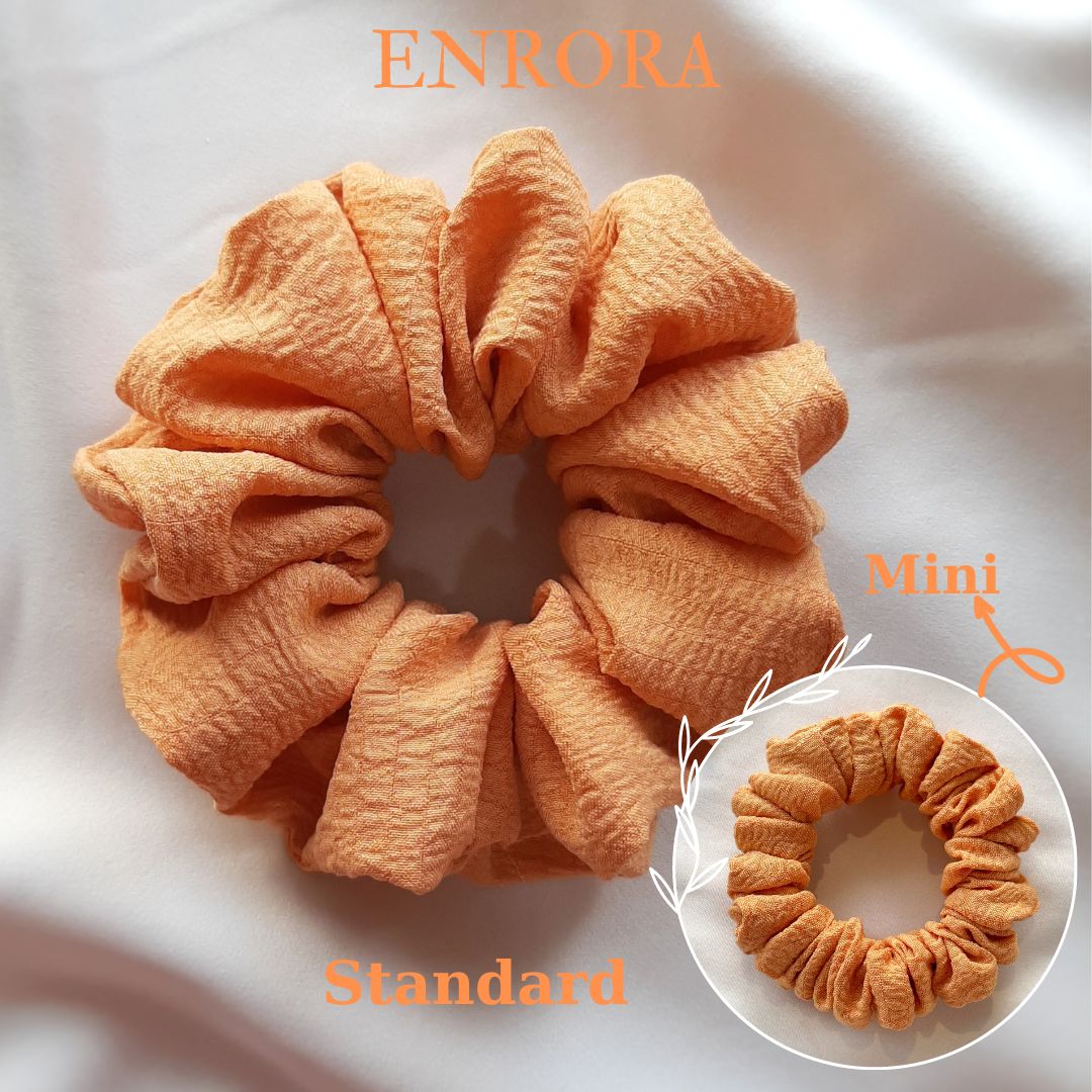 Scrunchies ENRORA Cột Tóc Vải Hoa Cam Nhí [100% Handmade]
