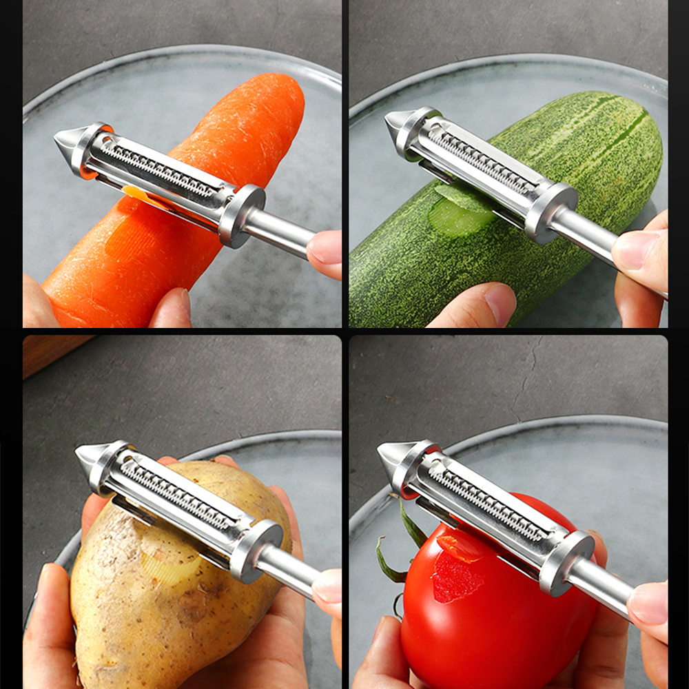 Dụng cụ nạo rau củ, bào rau củ quả inox đa năng cắt, tỉa, gọt sợi vỏ hoa quả trái cây