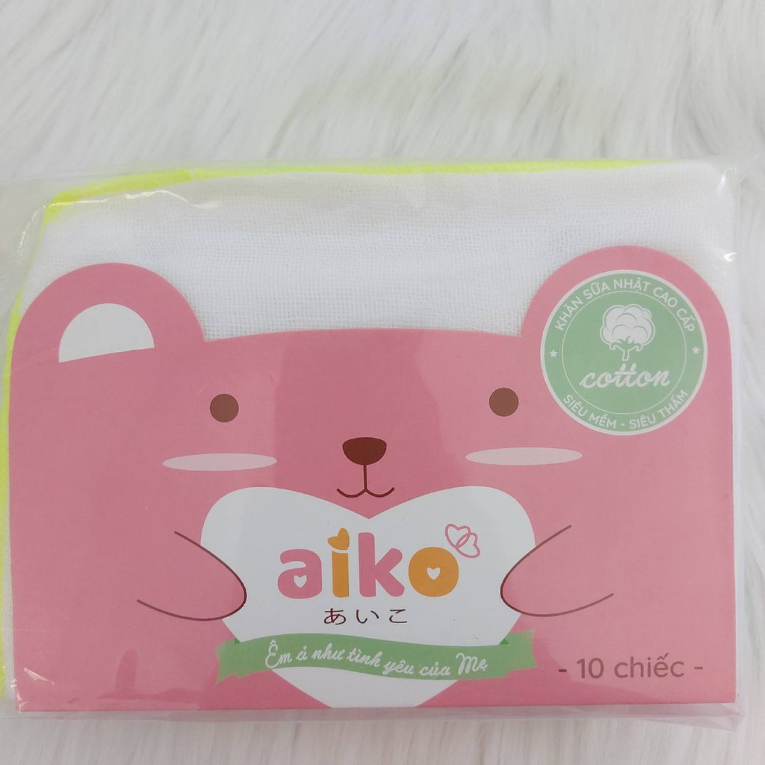 Combo 10 khăn sữa Nhật cao cấp Aiko 4 lớp