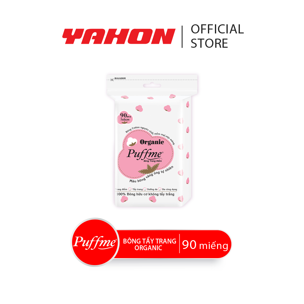 Bông Tẩy Trang PUFFME Organic, 90 Miếng/Bao