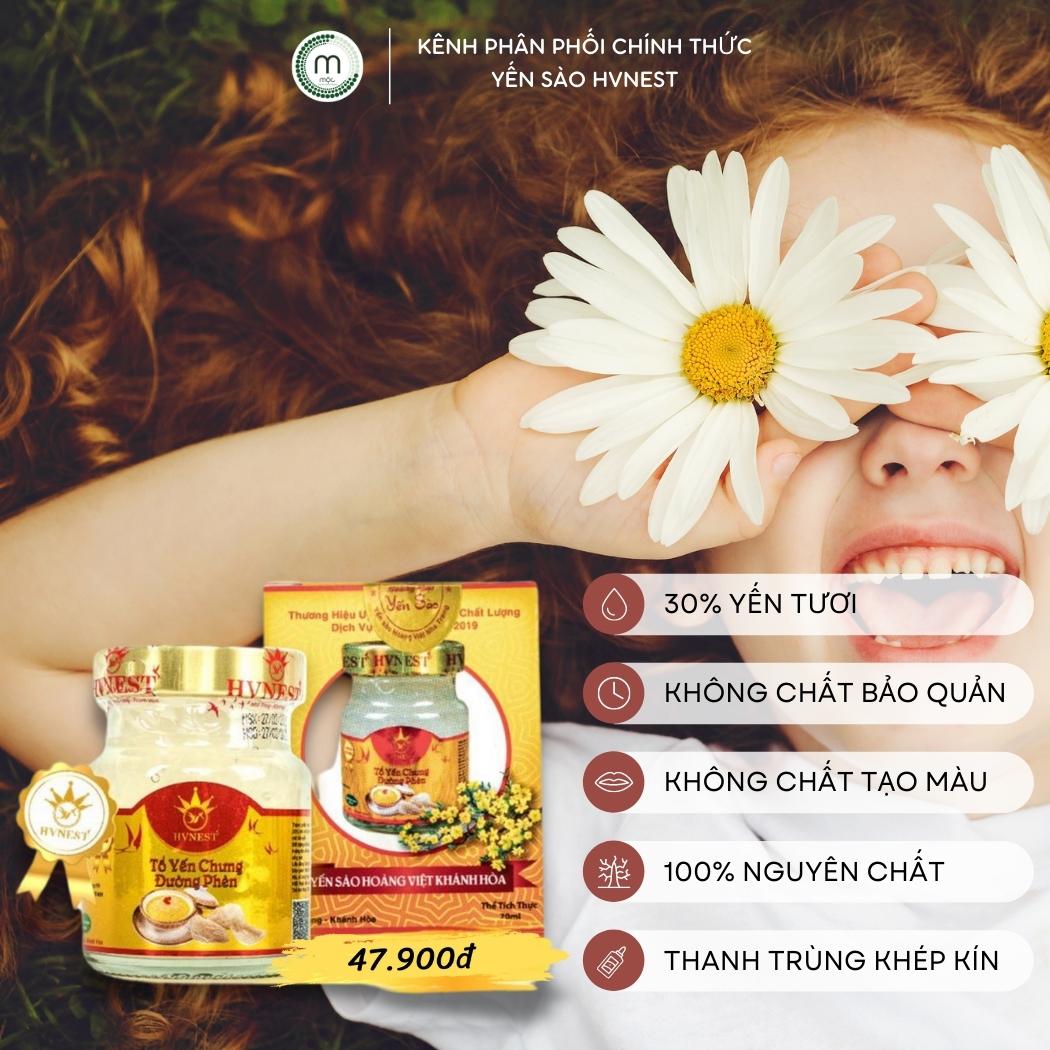 Yến chưng đường phèn Nha Trang, Khánh Hòa - Hoàng Việt, bổ phế, tiêu đàm, tăng sức đề kháng, bồi bổ sức khỏe hù hợp cho mọi đối tượng nhất là các bé hay ốm vặt ho hen hũ 70ml