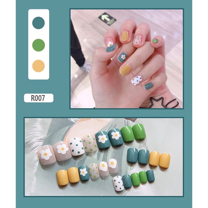 Set 24 móng tay tiện dụng cho đi chơi [tặng kèm dũa móng]