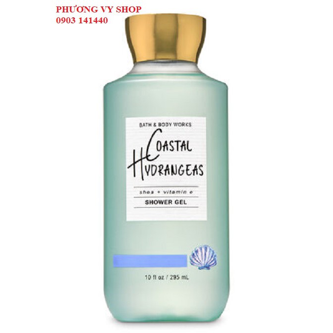 Gel tắm hương nước hoa bbw coastal hydrangeas