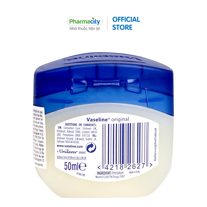 Sáp dưỡng ẩm Vaseline Pure Petroleum Jelly Original (50ml)