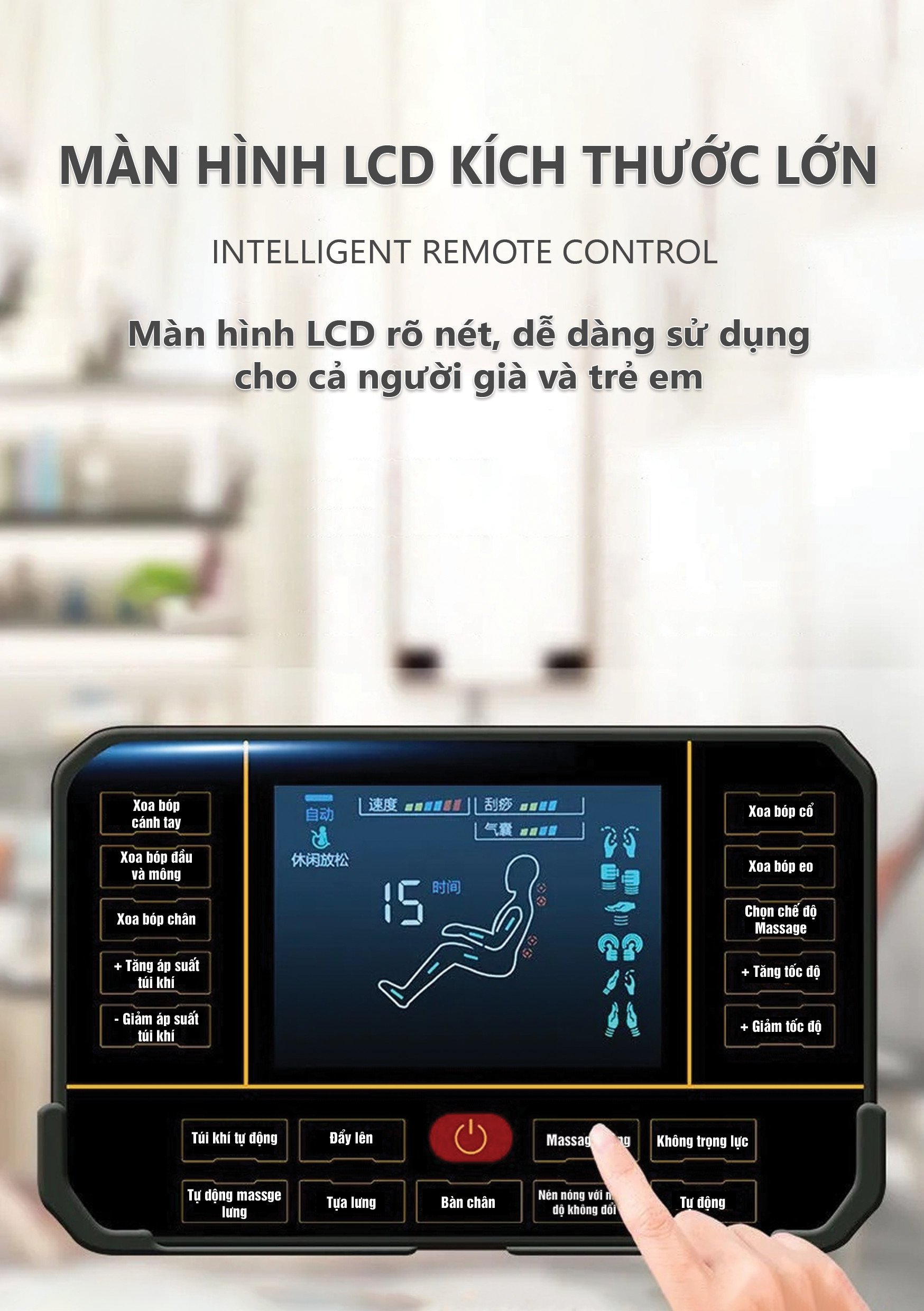 Ghế matxa hapo tự động đa năng, loa Bluetooth