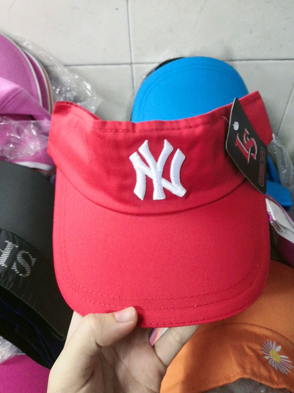 Nón Lưỡi Trai Nửa Đầu Nam Nữ Không Nóc Thêu Chữ/Đính Đá, Mũ Kết Tennis Thể Thao Chất Vải Thoáng Mát