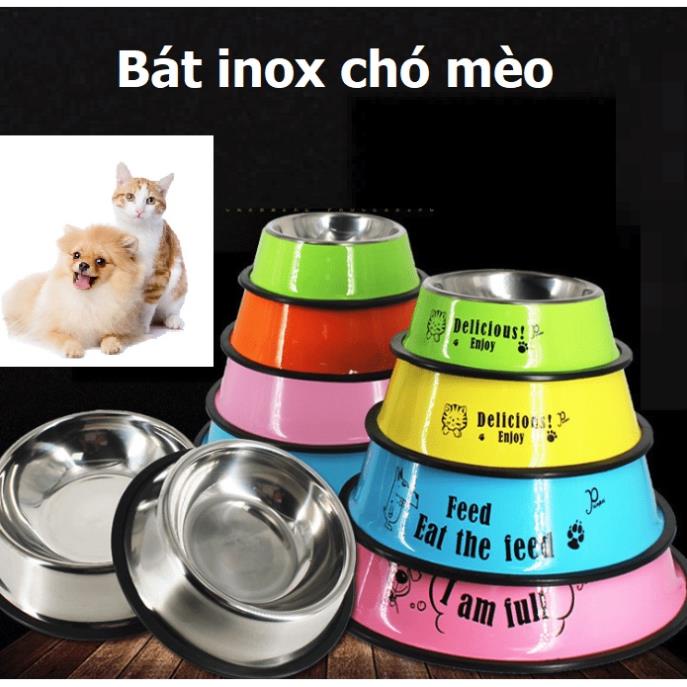 Bát ăn cho chó mèo - Chén inox chống gỉ BH12 tháng