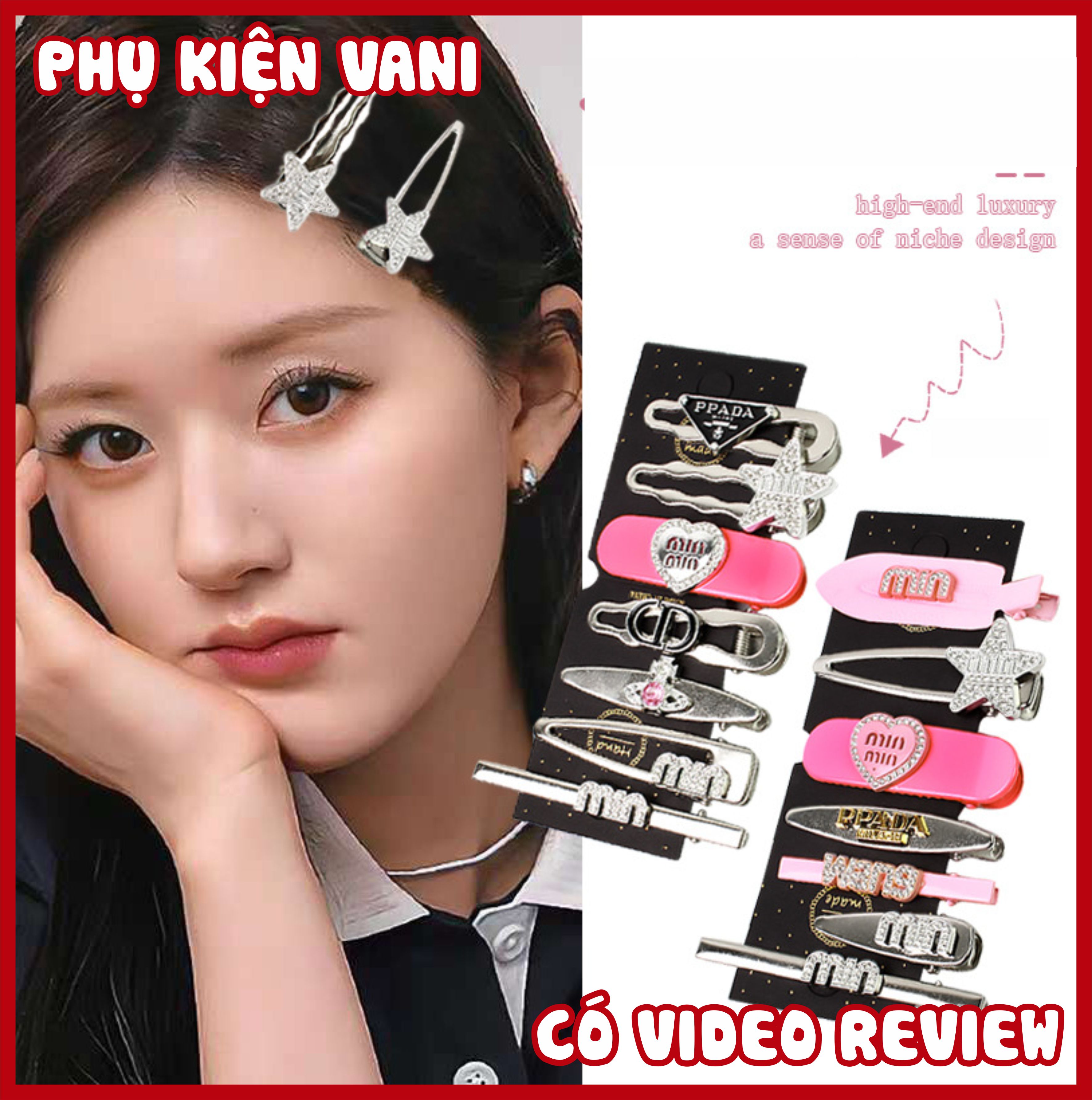 Sét kẹp tóc min 7 món sang trọng