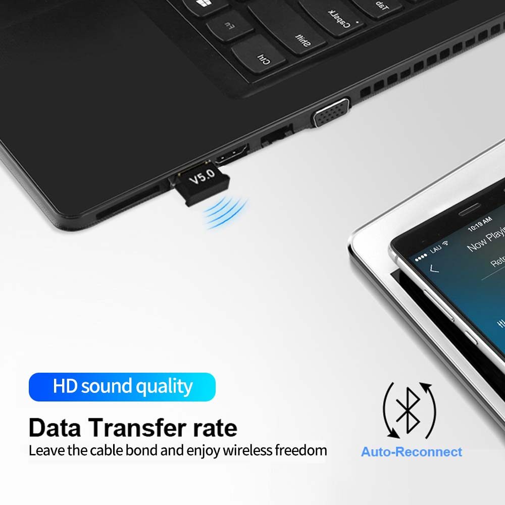 USB Bluetooth 5.0 thu phát bluetooth cho máy tính để bàn, cho laptop