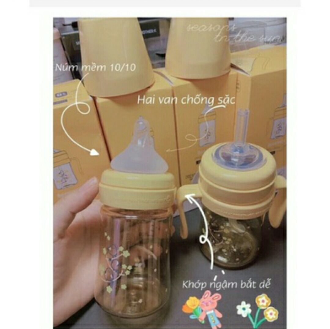 [Chính hãng] Núm ty bình chim vàng bebepick núm siêu mềm, 2 van thoát khí tốt