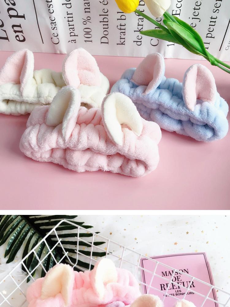 Băng đô tai thỏ vải nhung 3D