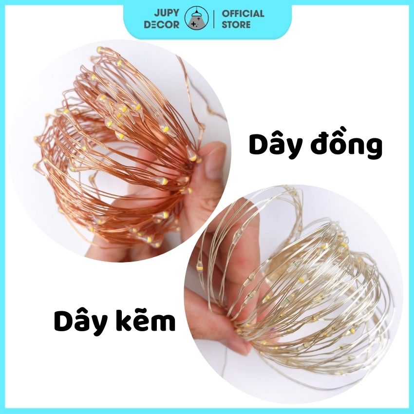 Dây đèn đom đóm jd01 trang trí phòng ngủ , treo tường, treo ảnh lung linh, đèn led 3m 5m 10m 20m dùng điện/pin/usb remote tùy chọn - jupy decor