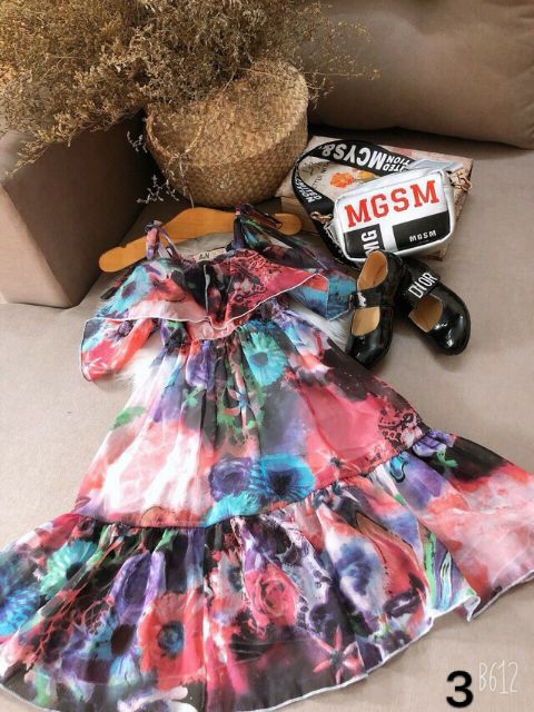 Đầm Maxi đi biển cho bé gái