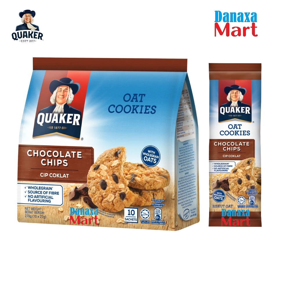 Bánh quy yến mạch quaker 270g vị chocolate