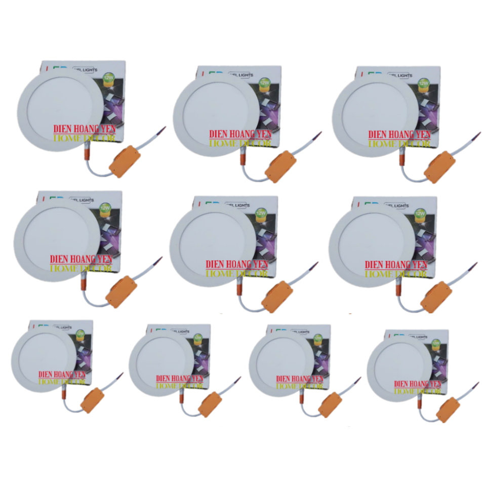 Bộ 10 đèn led âm trần siêu mỏng 12w