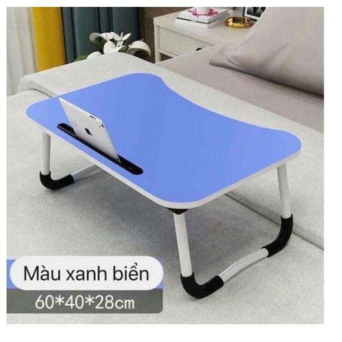 Bàn gỗ laptop co khe để ipad